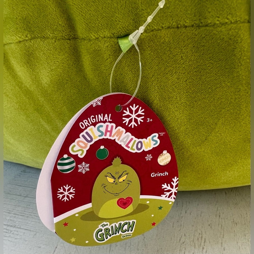 The Grinch Jumbo Squishmallow with Red Heart - Picture 3 of 5